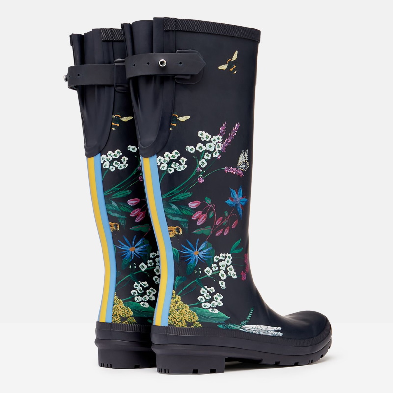 Joules Navy Bee Flow Welly Print