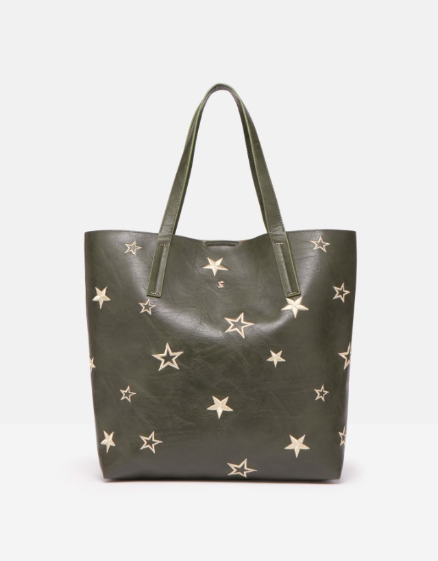 Joules Cindy Embroidered Shopper: Khaki